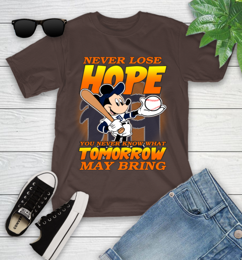 Detroit Tigers MLB Baseball Mickey Disney Never Lose Hope Youth T-Shirt 7