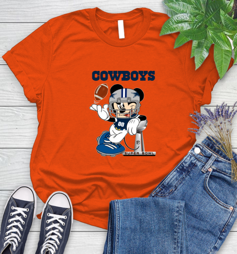 NFL Dallas Cowboys Mickey Mouse Disney Super Bowl Football T Shirt Women's T-Shirt 4