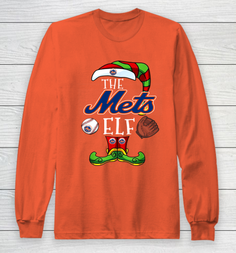 New York Mets Christmas ELF Funny MLB Long Sleeve T-Shirt 11