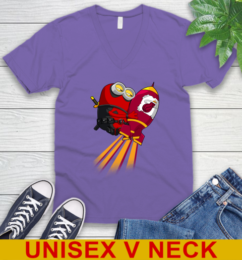 NBA Basketball Miami Heat Deadpool Minion Marvel Shirt V-Neck T-Shirt 8