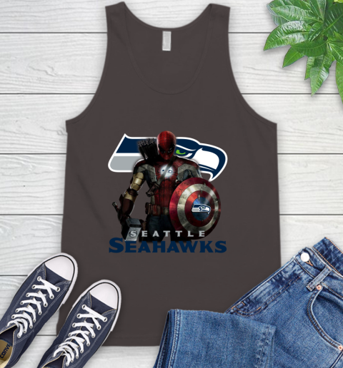 NFL Captain America Thor Spider Man Hawkeye Avengers Endgame Football Seattle Seahawks Tank Top 7
