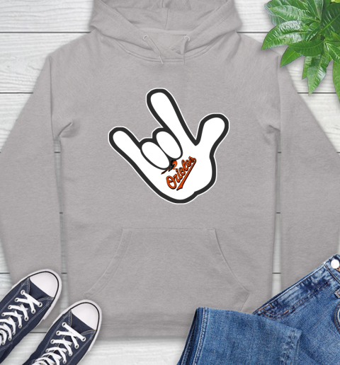 Baltimore Orioles MLB Baseball Mickey Rock Hand Disney Hoodie 12