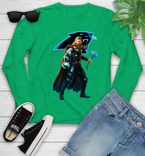 NFL Thor Avengers Endgame Football Carolina Panthers Youth Long Sleeve 6