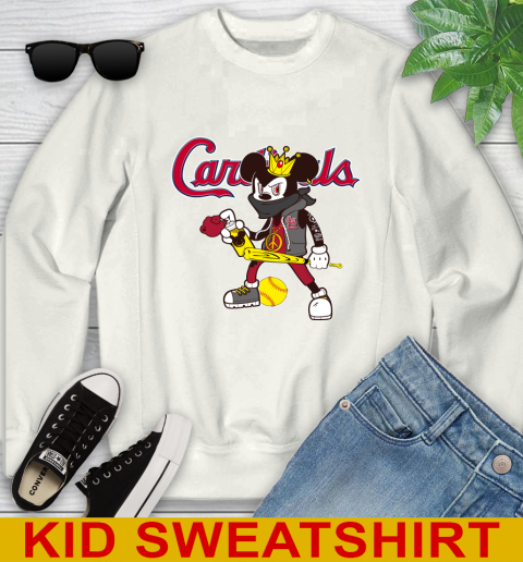 St.Louis Cardinals MLB Baseball Mickey Peace Sign Sports Youth Sweatshirt
