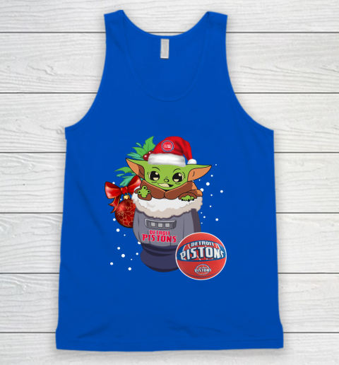Detroit Pistons Christmas Baby Yoda Star Wars Funny Happy NBA Tank Top 5
