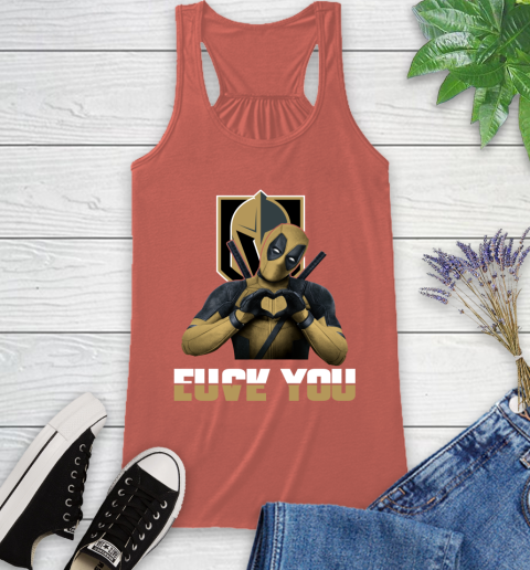 NHL Vegas Golden Knights Deadpool Love You Fuck You Hockey Sports Racerback Tank 3