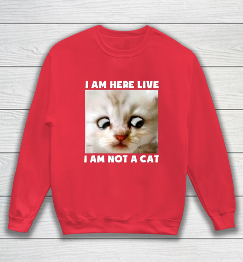I Am Here Live I Am Not A Cat Funny Lawyer Cat Meme Sweatshirt 7