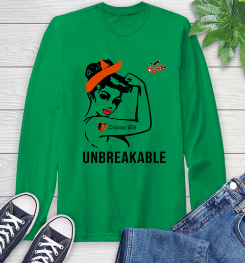MLB Baltimore Orioles Girl Unbreakable Baseball Sports Long Sleeve T-Shirt 5