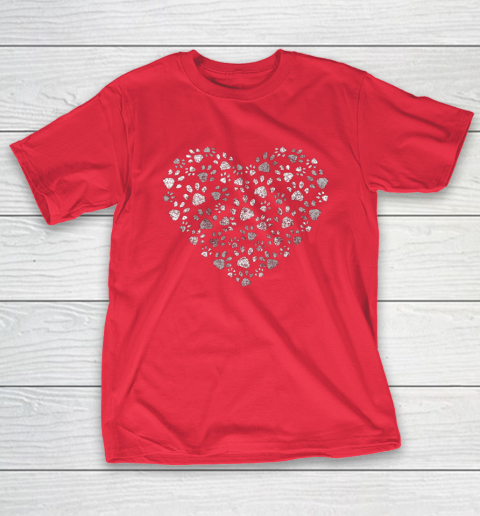 Dog Mom T Shirt Cool Paw Print Heart Women Men Dog Lovers T-Shirt 9