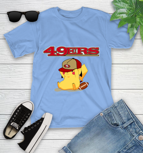 NFL Pikachu Football San Francisco 49ers Youth T Shirt Tee For