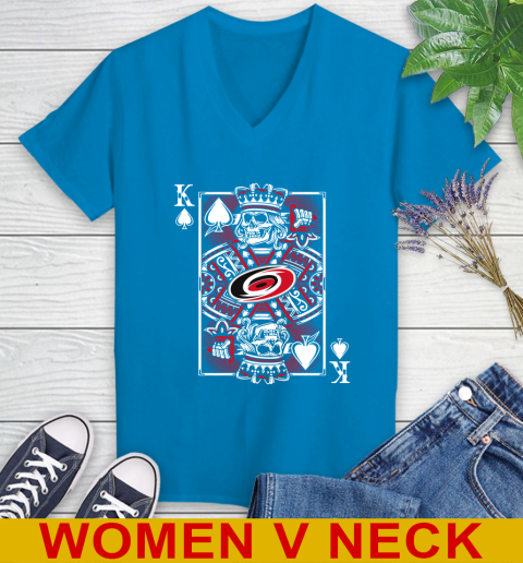 Carolina Hurricanes NHL Hockey The King Of Spades Death Cards Shirt Women's V-Neck T-Shirt 7