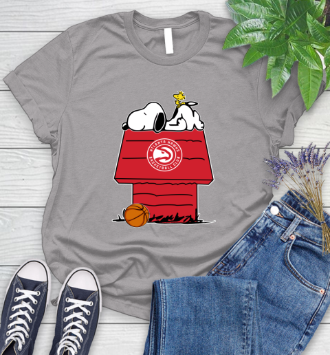 Atlanta Hawks NBA Basketball Snoopy Woodstock The Peanuts Movie Women's T-Shirt 5