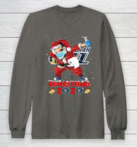 Utah Jazz Funny Santa Claus Dabbing Christmas 2020 NBA Long Sleeve T-Shirt 5