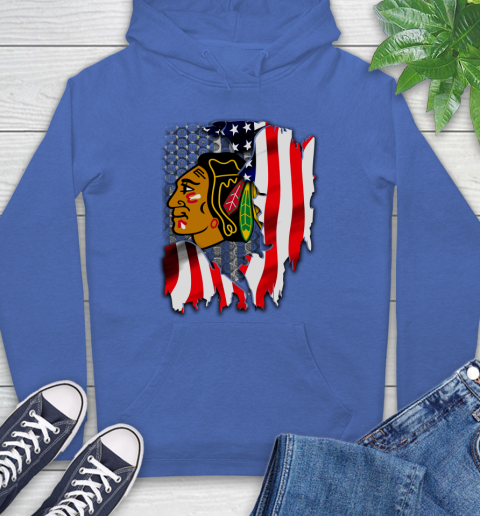 Chicago Blackhawks NHL Hockey American Flag Hoodie 9