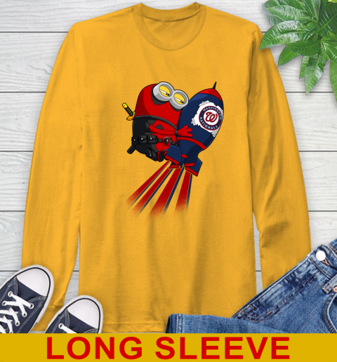 MLB Baseball Washington Nationals Deadpool Minion Marvel Shirt Long Sleeve T-Shirt 2