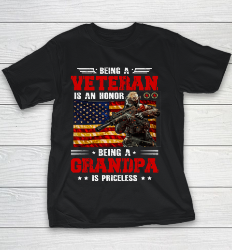 Veteran Shirt Being A Veterans is An Honor Being A Grandpa is Priceless Youth T-Shirt