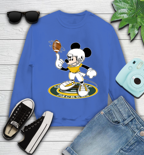 NFL Football Green Bay Packers Cheerful Mickey Disney Shirt Youth Sweatshirt 7