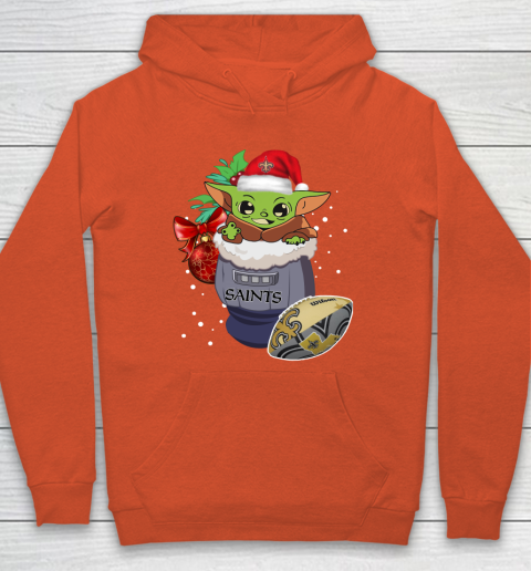 New Orleans Saints Christmas Baby Yoda Star Wars Funny Happy NFL Hoodie 5