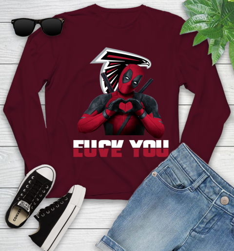 NHL Atlanta Falcons Deadpool Love You Fuck You Football Sports Youth Long Sleeve 6