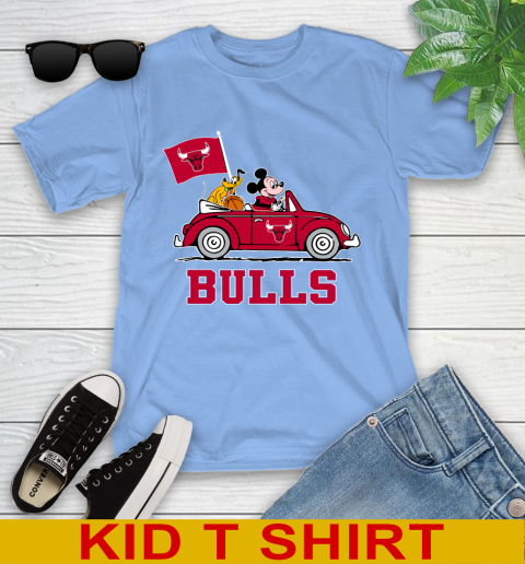 NBA Basketball Chicago Bulls Pluto Mickey Driving Disney Shirt Youth T-Shirt 11