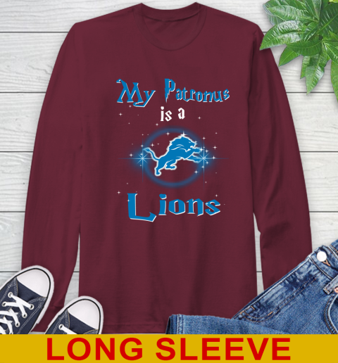 NFL Football Harry Potter My Patronus Is A Detroit Lions Long Sleeve T-Shirt 7