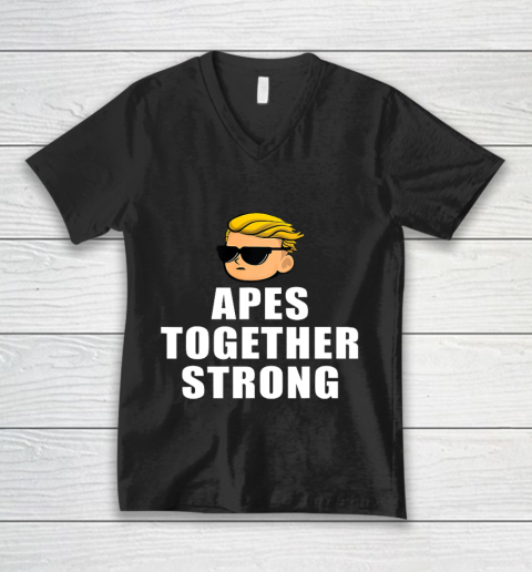 Apes Together Strong Funny WSB Stonks Meme V-Neck T-Shirt