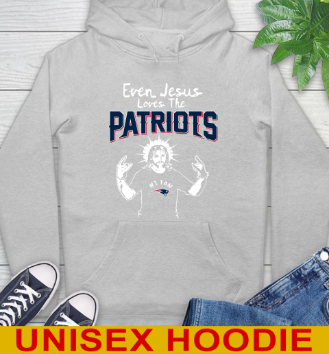 New England Patriots NFL Football Even Jesus Loves The Patriots Shirt Hoodie 6