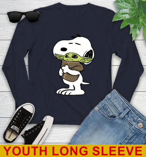Snoopy Hugging Baby Yoda Shirt 124