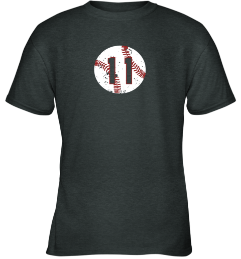 sliz vintage baseball number 11 shirt cool softball mom gift youth t shirt 26 front dark heather