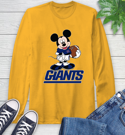 NFL Football New York Giants Cheerful Mickey Mouse Shirt Long Sleeve T-Shirt 3