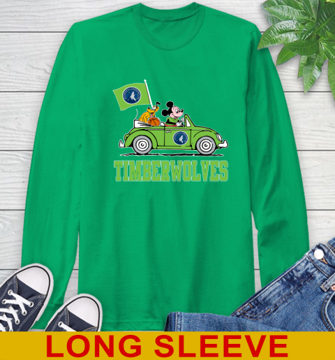 NBA Basketball Minnesota Timberwolves Pluto Mickey Driving Disney Shirt Long Sleeve T-Shirt 7
