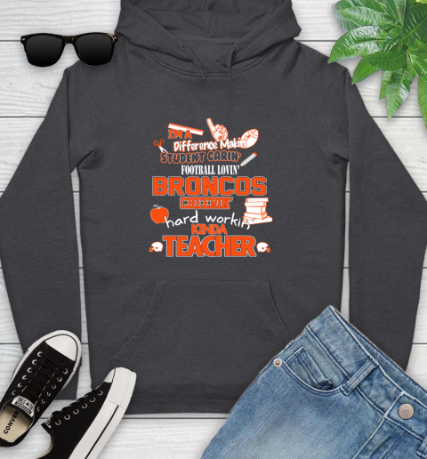 Denver Broncos NFL I'm A Difference Making Student Caring Football Loving Kinda Teacher Youth Hoodie 8