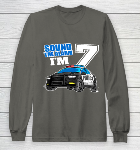 Kids Police Car 7th Birthday Shirt Boy 7 Cop Policeman Officer 7 Year Old Long Sleeve T-Shirt 5