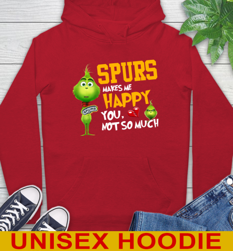 NBA San Antonio Spurs Makes Me Happy You Not So Much Grinch Basketball Sports Hoodie 10