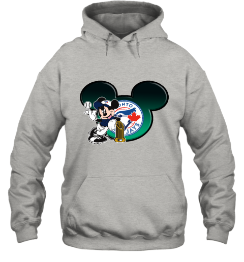Toronto Blue Jays The Commissioner's Trophy Mickey Mouse o3p4 toronto blue jays the commissioneramp 39 s trophy mickey mouse hoodie 23 front ash