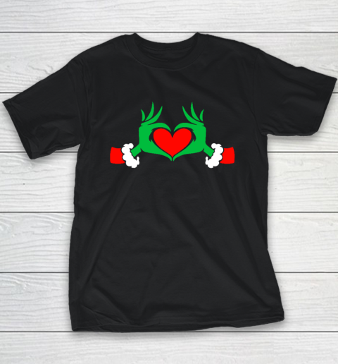 Funny Elf With Cute Heart Hands Style Christmas Costumes Youth T-Shirt