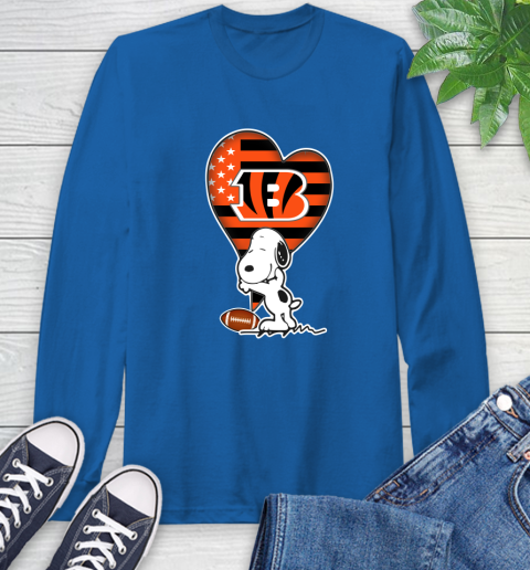 Cincinnati Bengals NFL Football The Peanuts Movie Adorable Snoopy Long Sleeve T-Shirt 9