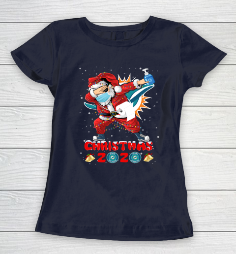 Miami Dolphins Funny Santa Claus Dabbing Christmas 2020 NFL Women's T-Shirt 2