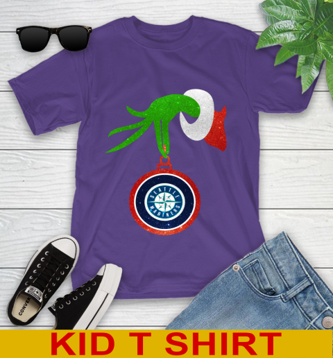 Seattle Mariners Grinch Merry Christmas MLB Baseball Youth T-Shirt 4