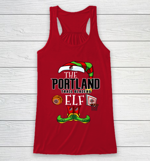 Portland Trail Blazers Christmas ELF Funny NBA Racerback Tank 4