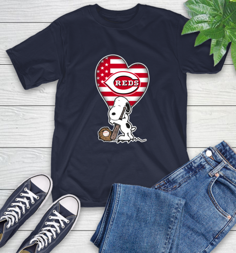 Cincinnati Reds MLB Baseball The Peanuts Movie Adorable Snoopy T-Shirt 4