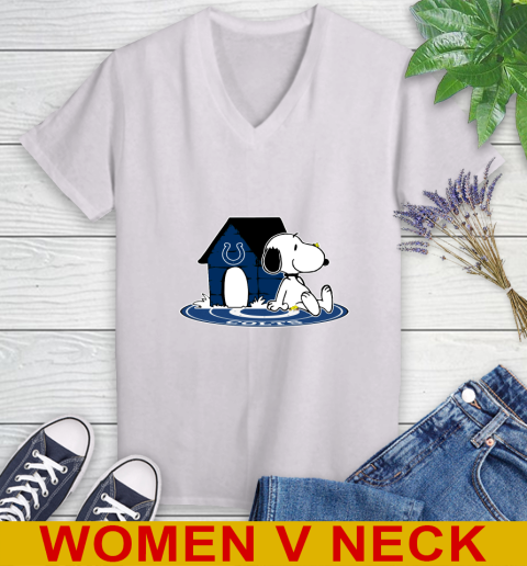 NFL Football Indianapolis Colts Snoopy The Peanuts Movie Shirt Women's V-Neck T-Shirt