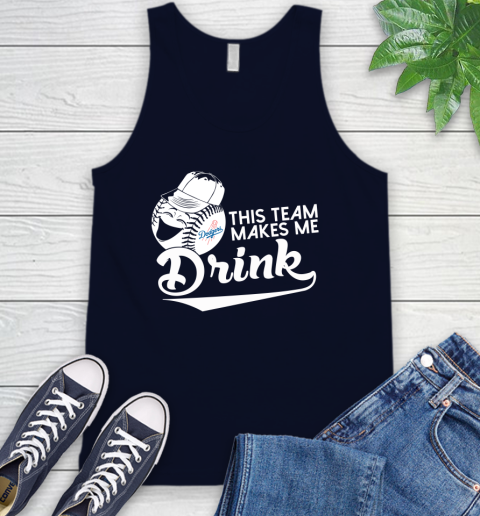 Los Angeles Dodgers MLB Baseball This Team Makes Me Drink Adoring Fan Tank Top 2