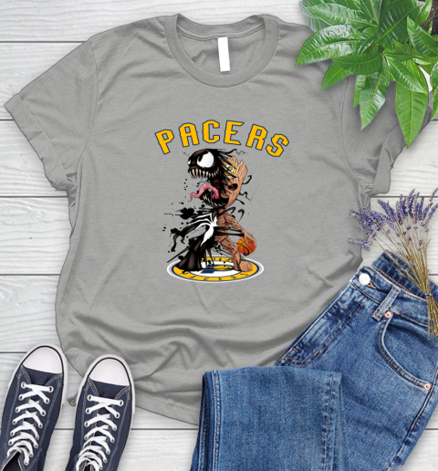 NBA Indiana Pacers Basketball Venom Groot Guardians Of The Galaxy Women's T-Shirt 10