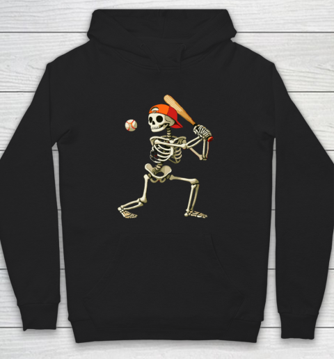 Skeleton Baseball Halloween Costume Funny Hoodie