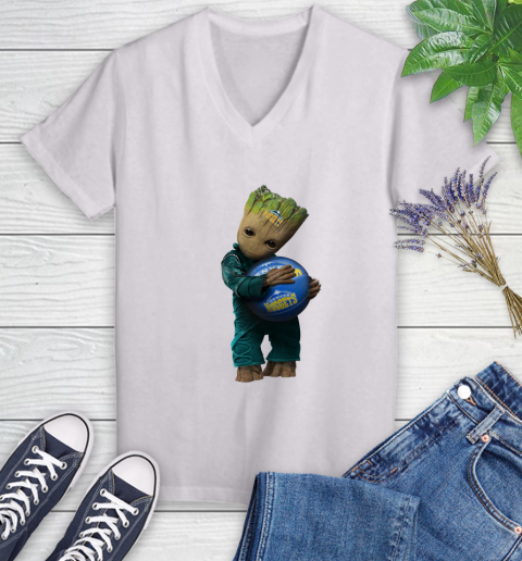NBA Groot Guardians Of The Galaxy Basketball Sports Denver Nuggets Women's V-Neck T-Shirt