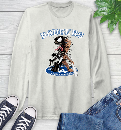 MLB Los Angeles Dodgers Baseball Venom Groot Guardians Of The Galaxy Long Sleeve T-Shirt 12
