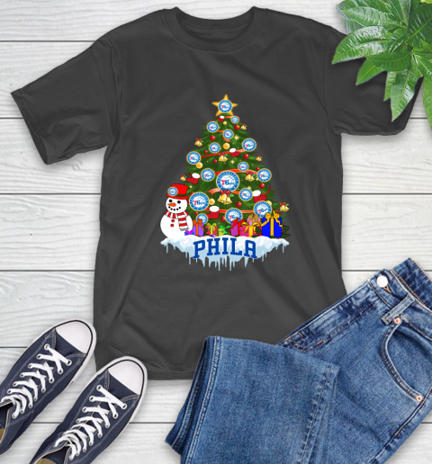 Philadelphia 76ers Merry Christmas NBA Basketball Sports T-Shirt 2