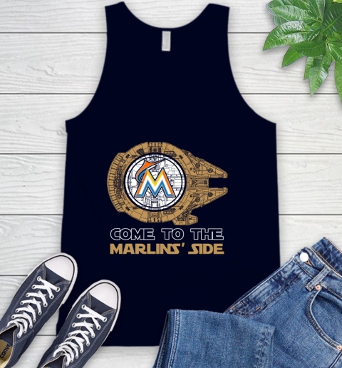 MLB Come To The Miami Marlins Side Star Wars Baseball Sports Tank Top 2
