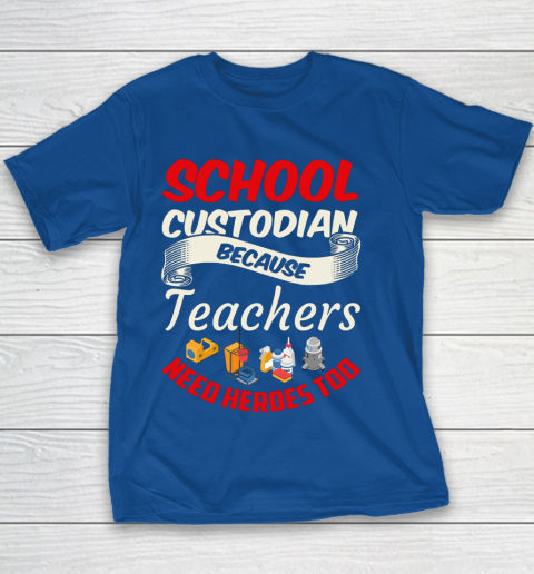 School Custodian Shirt Jokey Funny Saying Custodian Youth T-Shirt 6